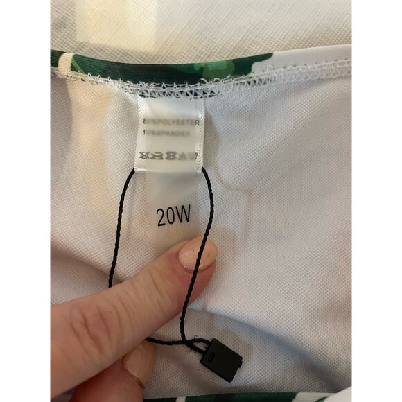 NWOT Women's Plus Size 20W 2 Piece Bathing Swim Suit Tropical Palm Tree - Picture 6 of 7